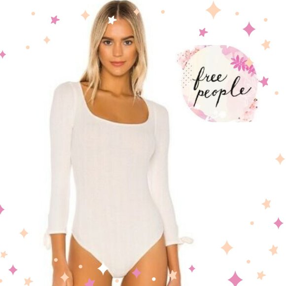 FREE PEOPLE MOVE ON BODYSUIT in IVORY - SZ L - Picture 1 of 9